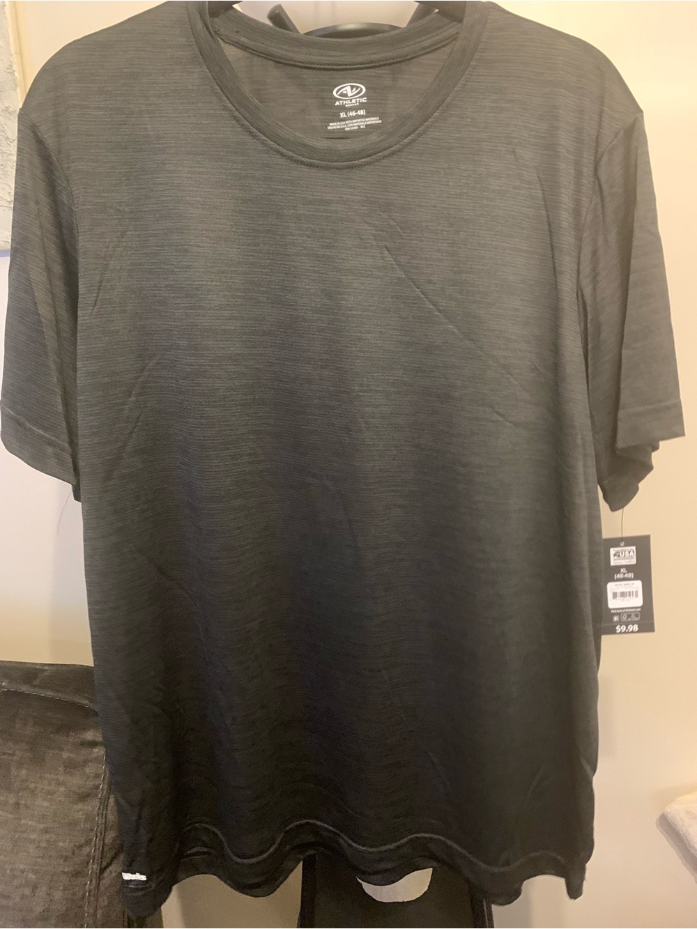 Athletic Works Black Men's Short-Sleeve Performance Tee